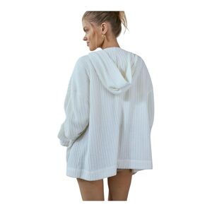 Urban Outfitters White Hooded Coverup Jacket Out from Under Sz M/L